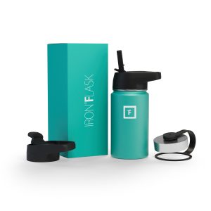 14 Oz Wide Mouth Water Bottle with Straw Lid